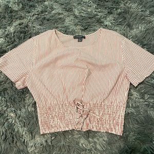Red pinstripe crop top
